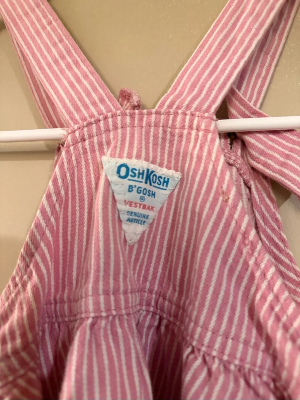 Vintage Engineer Stripe Pink Oshkosh Dress 3T